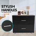 Load image into Gallery viewer, Sarantino Bedside Table Cabinet Storage Chest 2 Drawers Lamp Side Nightstand - Black