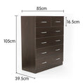 Load image into Gallery viewer, Sarantino Tallboy Dresser 6 Chest Of Drawers Cabinet 85 X 39.5 X 105 - Brown