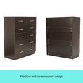 Load image into Gallery viewer, Sarantino Tallboy Dresser 6 Chest Of Drawers Cabinet 85 X 39.5 X 105 - Brown