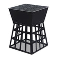 Load image into Gallery viewer, Fire Pit BBQ Grill Portable Square Cooking Camping Brazier Reversible Stand Backyard