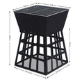 Load image into Gallery viewer, Fire Pit BBQ Grill Portable Square Cooking Camping Brazier Reversible Stand Backyard