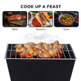 Load image into Gallery viewer, Fire Pit BBQ Grill Portable Square Cooking Camping Brazier Reversible Stand Backyard