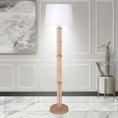 Load image into Gallery viewer, Sarantino Rattan Floor Lamp With Off-White Linen Shade by Sarantino