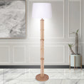 Load image into Gallery viewer, Liv Rattan Floor Lamp With Off-White Linen Shade by Liv