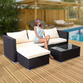 Load image into Gallery viewer, Sarantino 5pc Modular Outdoor Lounge Set PE Rattan - Brown