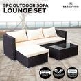 Load image into Gallery viewer, Sarantino 5pc Modular Outdoor Lounge Set PE Rattan - Brown
