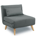Load image into Gallery viewer, Sarantino Adjustable Chair Single Sofa Bed Faux Linen - Dark Grey