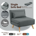 Load image into Gallery viewer, Sarantino Adjustable Chair Single Sofa Bed Faux Linen - Dark Grey