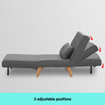 Load image into Gallery viewer, Sarantino Adjustable Chair Single Sofa Bed Faux Linen - Dark Grey