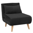 Load image into Gallery viewer, Sarantino Adjustable Chair Single Sofa Bed Faux Velvet - Black