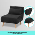 Load image into Gallery viewer, Sarantino Adjustable Chair Single Sofa Bed Faux Velvet - Black