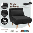 Load image into Gallery viewer, Sarantino Adjustable Chair Single Sofa Bed Faux Velvet - Black