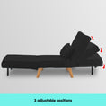 Load image into Gallery viewer, Sarantino Adjustable Chair Single Sofa Bed Faux Velvet - Black