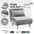 Load image into Gallery viewer, Sarantino Adjustable Chair Single Sofa Bed Faux Velvet - Light Grey