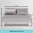 Load image into Gallery viewer, Sarantino 2-Seater Adjustable Sofa Bed Lounge Faux Velvet - Light Grey