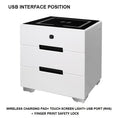 Load image into Gallery viewer, Smart Bedside Tables Finger Print Lock Side 3 Drawers Wireless Charging USB Nightstand LED AU