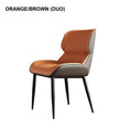 Load image into Gallery viewer, Orange Brown Italian Minimal List Dining Chairs PU Retro Chair Cafe Kitchen Modern Metal Legs x2