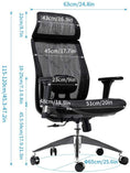 Load image into Gallery viewer, Ergonomic office chair Breathable High-Back Mesh Adjustable Lumbar Support 3D Armrests Tilt Function 360° Rotating Wheels