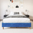 Load image into Gallery viewer, Velvet Blue Bed Frame- Double