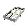 Load image into Gallery viewer, Bedframe with Wooden Slats (Light Grey) - Double