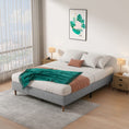 Load image into Gallery viewer, Bedframe with Wooden Slats (Light Grey) - Double