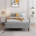 Load image into Gallery viewer, Bedframe with Wooden Slats (Light Grey) - Queen