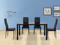 Load image into Gallery viewer, 5PC Indoor Dining Table and Chairs Dinner Set Glass Leather Kitchen-Black