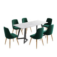 Load image into Gallery viewer, Marbleous Green Velvet Dining Set