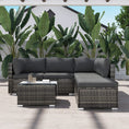 Load image into Gallery viewer, Ottoman-Style Outdoor Lounge Set in Grey