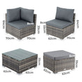 Load image into Gallery viewer, Ottoman-Style Outdoor Lounge Set in Grey