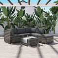 Load image into Gallery viewer, Ottoman-Style Outdoor Lounge Set in Grey