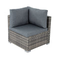 Load image into Gallery viewer, Large Modular Outdoor Ottoman Lounge Set in Grey
