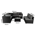 Load image into Gallery viewer, 8PCS Outdoor Furniture Modular Lounge Sofa Lizard-Black