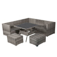 Load image into Gallery viewer, 8PC Outdoor Dining Set Wicker Table & Chairs-Grey