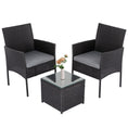 Load image into Gallery viewer, 3PC Outdoor Table and Chairs Set-Black