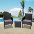 Load image into Gallery viewer, 3PC Outdoor Table and Chairs Set-Black