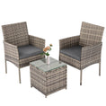 Load image into Gallery viewer, 2 Seater PE Rattan Outdoor Furniture Chat Set- Mixed Grey