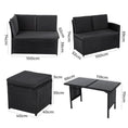 Load image into Gallery viewer, Ella 8-Seater Modular Outdoor Garden Lounge and Dining Set with Table and Stools in Black