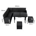 Load image into Gallery viewer, Ella 8-Seater Modular Outdoor Garden Lounge and Dining Set with Table and Stools in Black