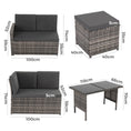 Load image into Gallery viewer, Ella 8-Seater Modular Outdoor Garden Lounge and Dining Set with Table and Stools in Dark Grey Weave