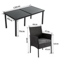 Load image into Gallery viewer, Outdoor Minimalist Black Wicker 6-Seater Dining Set
