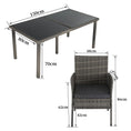 Load image into Gallery viewer, Rural Style Outdoor Grey Wicker 6 Seater Dining Set