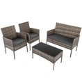 Load image into Gallery viewer, 4 Seater Wicker Outdoor Lounge Set - Mixed Grey
