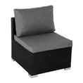 Load image into Gallery viewer, 7PC Outdoor Wicker Loveseat Setting with Storage Corner (Black)