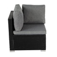 Load image into Gallery viewer, 7PC Outdoor Wicker Loveseat Setting with Storage Corner (Black)