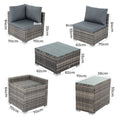Load image into Gallery viewer, 7PC Outdoor Wicker Loveseat Setting with Storage Corner (Black)