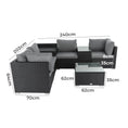 Load image into Gallery viewer, 7PC Outdoor Wicker Loveseat Setting with Storage Corner (Black)