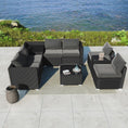 Load image into Gallery viewer, Modular Outdoor Lounge Set-9pcs Sofa, Armchairs and Coffee Table