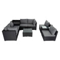 Load image into Gallery viewer, Modular Outdoor Lounge Set-9pcs Sofa, Armchairs and Coffee Table