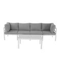 Load image into Gallery viewer, Outdoor White Modern 5 Piece Lounge Set